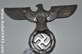 Rarissimo nonche' splendido puntale di labaro nazista con aquila in metallo cod  RM366