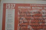 Bellissimo grande calendario fascista del 1937 della FEDERAZIONE NAZIONALE AGRICOLTORI FASCISTI cod calagr