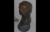 Raro grande busto in bronzo del duce Benito Mussolini  misura cm 64 x cm 35 firmato Mario Nelli  cod NEL1