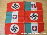 Splendido foulard bellico ww2 con effigi italo tedesche realizzato in seta n.1