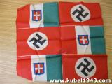 Magnifico foulard in seta ww2 con effigi italo tedesche n.1