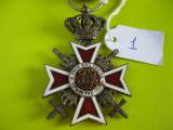 Order of the Crown of Romania, military, knight with crossed swords 