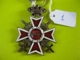 Order of the Crown of Romania, military, knight with crossed swords 