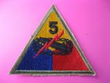 US ARMY PATCH 5th ARMORED DIVISION  NORMANDY ARDENNE EUROPE FRONT